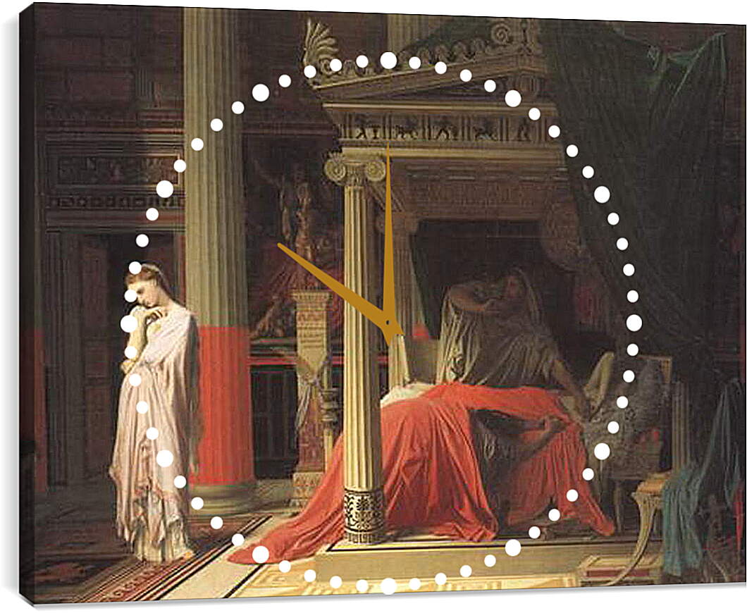 Часы картина - Antiochus and Stratonice. Жан Огюст Доминик Энгр
