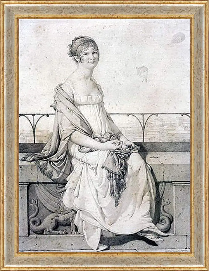 Картина в раме - Portrait of Barbara Bansi. Жан Огюст Доминик Энгр