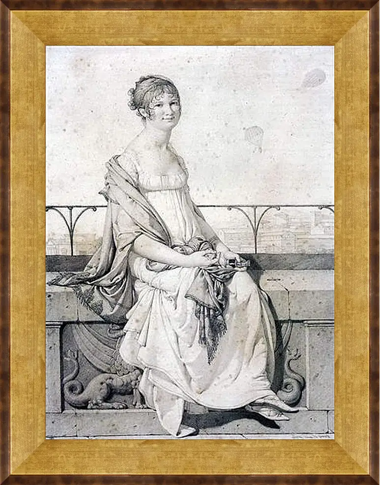 Картина в раме - Portrait of Barbara Bansi. Жан Огюст Доминик Энгр