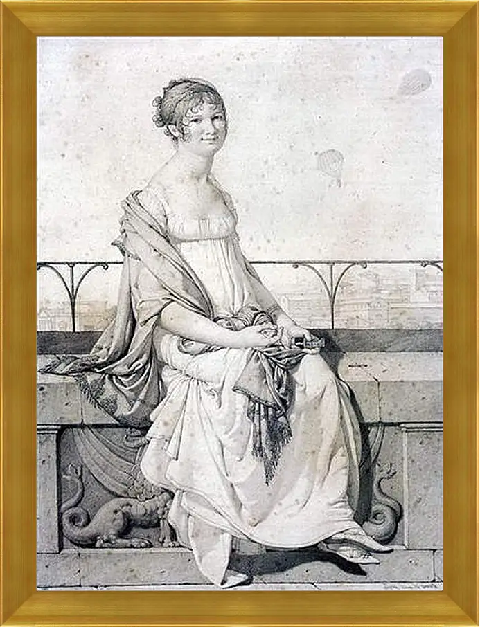 Картина в раме - Portrait of Barbara Bansi. Жан Огюст Доминик Энгр