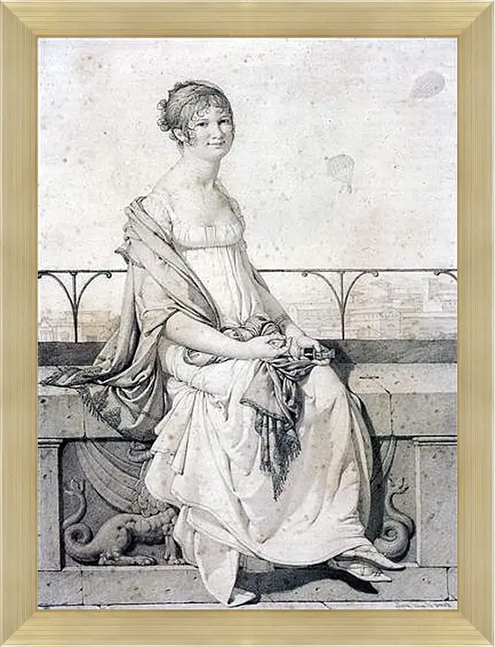 Картина в раме - Portrait of Barbara Bansi. Жан Огюст Доминик Энгр