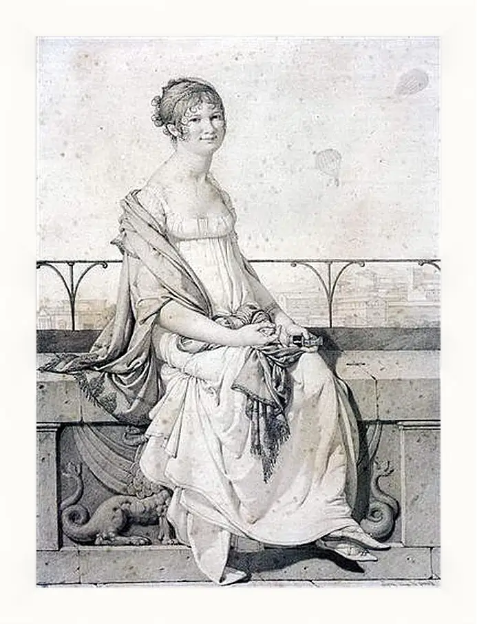 Картина в раме - Portrait of Barbara Bansi. Жан Огюст Доминик Энгр