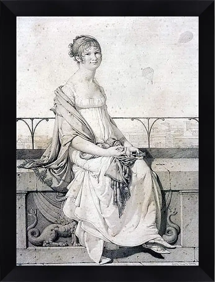 Картина в раме - Portrait of Barbara Bansi. Жан Огюст Доминик Энгр