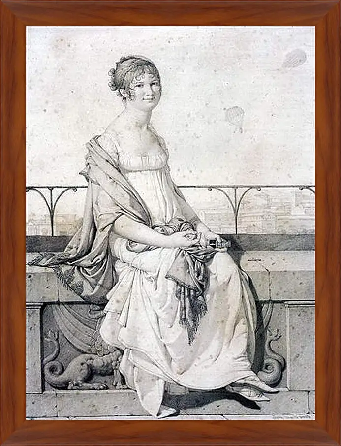 Картина в раме - Portrait of Barbara Bansi. Жан Огюст Доминик Энгр