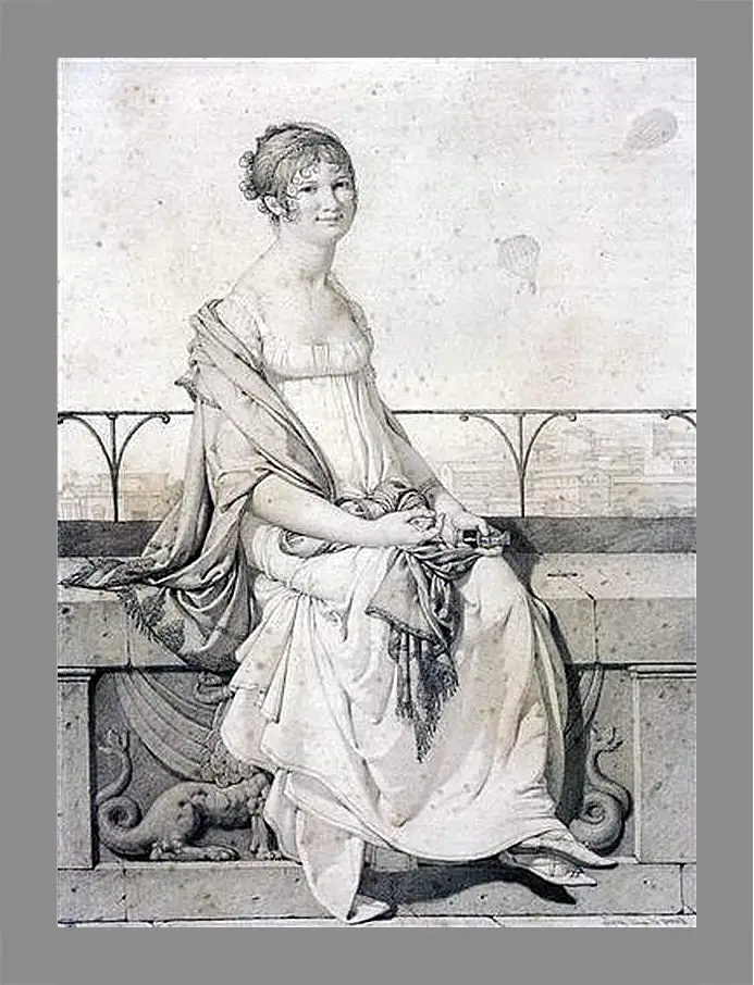 Картина в раме - Portrait of Barbara Bansi. Жан Огюст Доминик Энгр