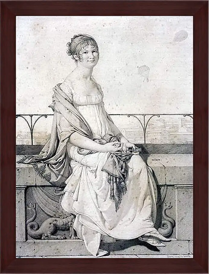 Картина в раме - Portrait of Barbara Bansi. Жан Огюст Доминик Энгр