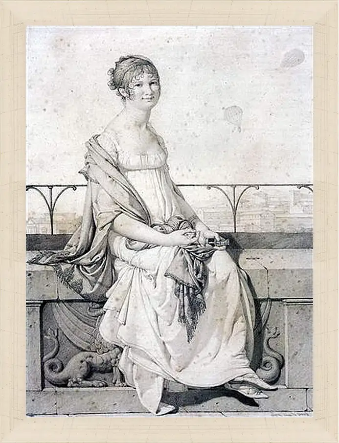Картина в раме - Portrait of Barbara Bansi. Жан Огюст Доминик Энгр