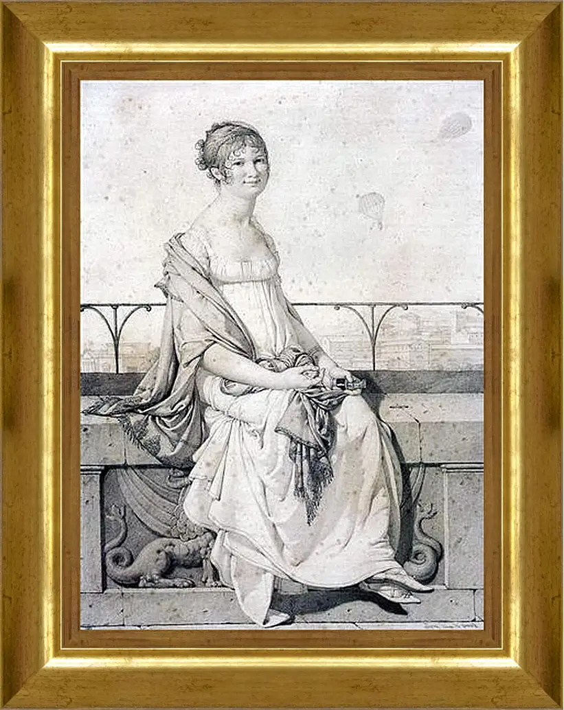 Картина в раме - Portrait of Barbara Bansi. Жан Огюст Доминик Энгр