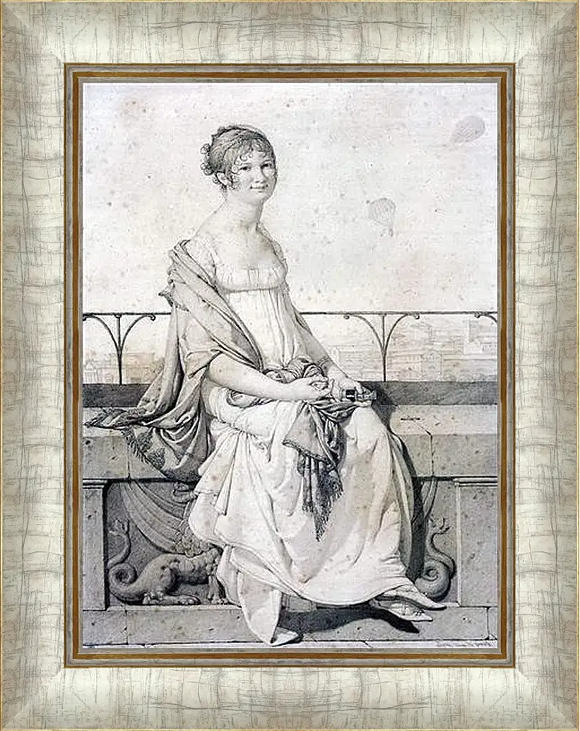 Картина в раме - Portrait of Barbara Bansi. Жан Огюст Доминик Энгр