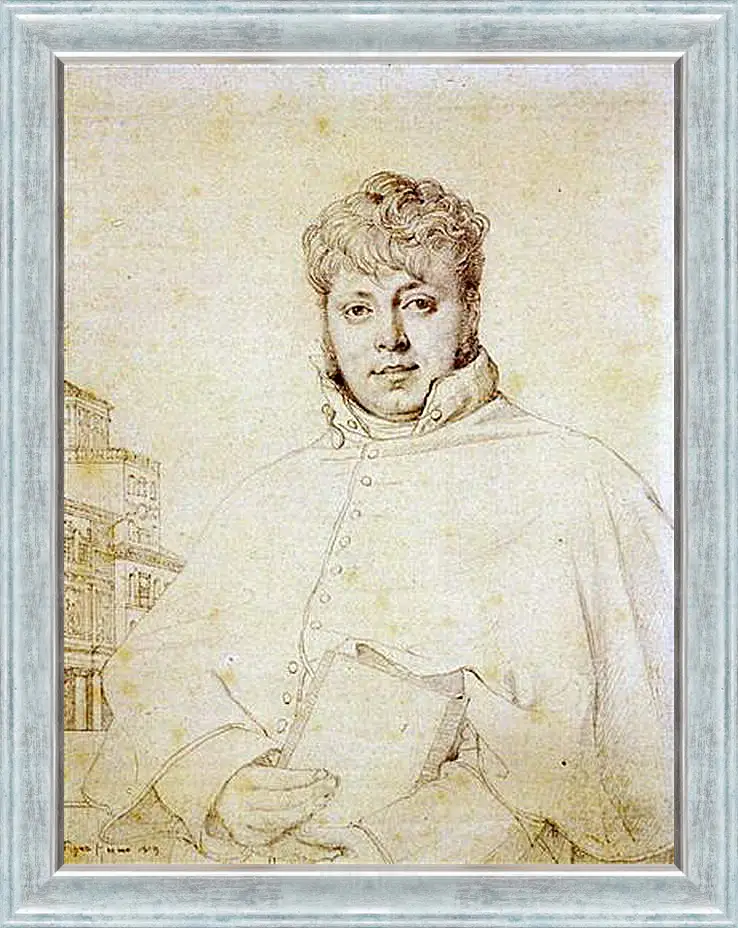 Картина в раме - Portrait of Auguste Jean Marie Guenepin. Жан Огюст Доминик Энгр