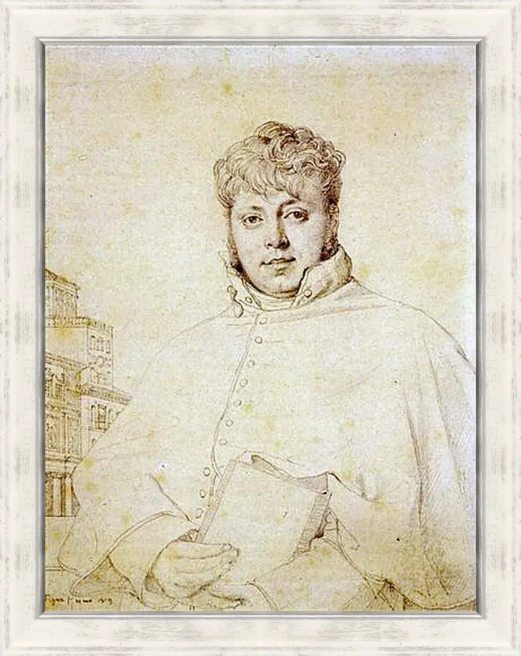 Картина в раме - Portrait of Auguste Jean Marie Guenepin. Жан Огюст Доминик Энгр