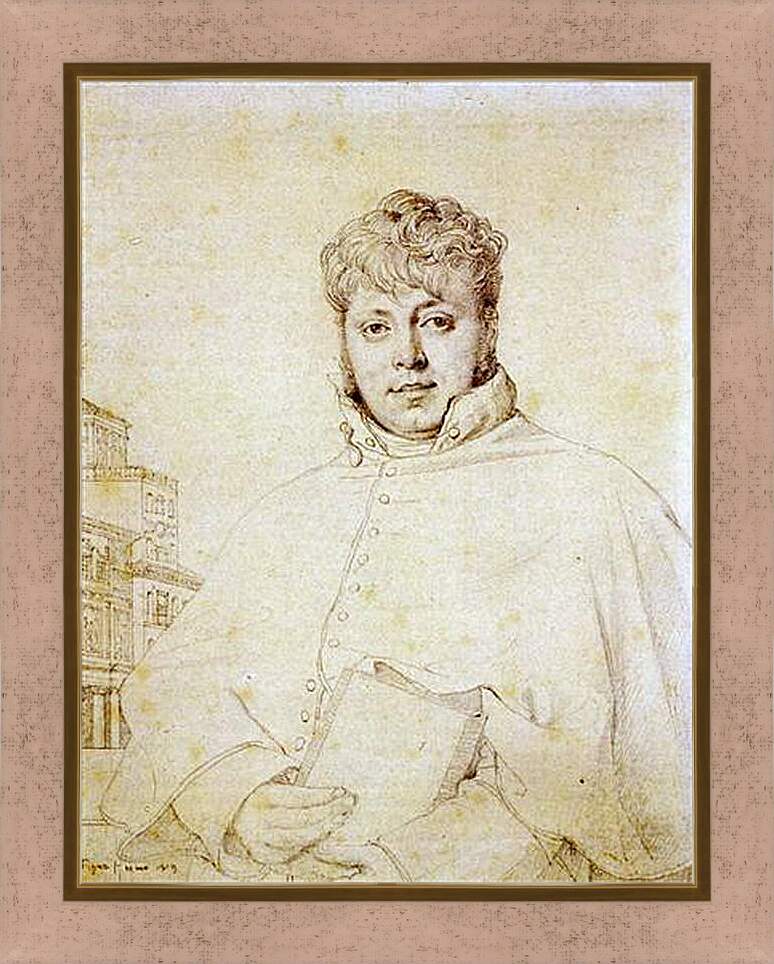 Картина в раме - Portrait of Auguste Jean Marie Guenepin. Жан Огюст Доминик Энгр
