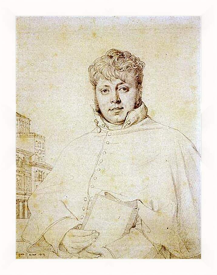 Картина в раме - Portrait of Auguste Jean Marie Guenepin. Жан Огюст Доминик Энгр
