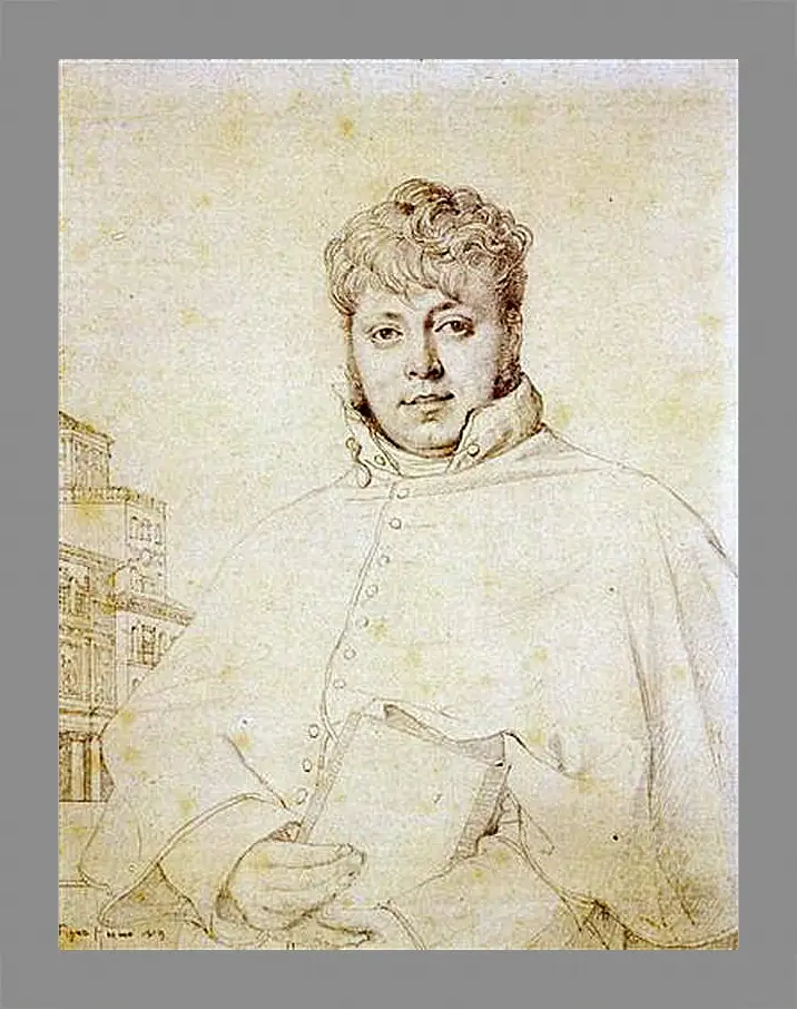 Картина в раме - Portrait of Auguste Jean Marie Guenepin. Жан Огюст Доминик Энгр