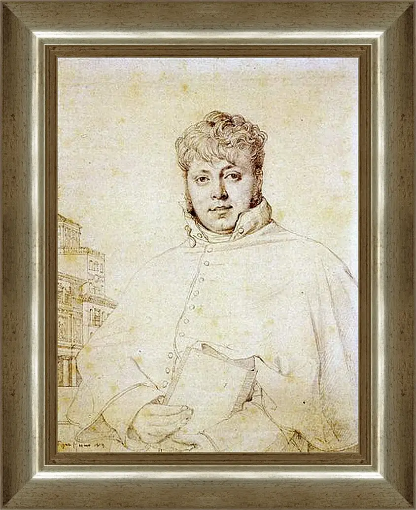 Картина в раме - Portrait of Auguste Jean Marie Guenepin. Жан Огюст Доминик Энгр
