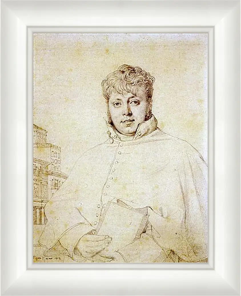 Картина в раме - Portrait of Auguste Jean Marie Guenepin. Жан Огюст Доминик Энгр