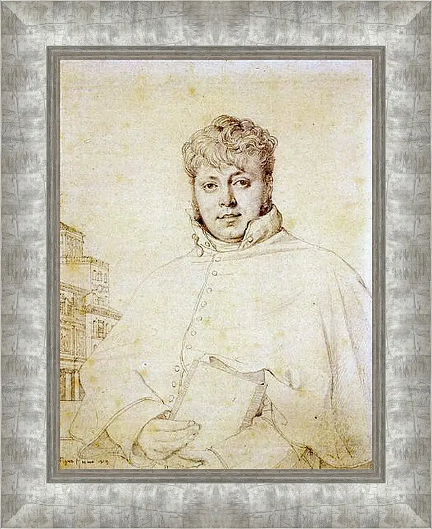 Картина в раме - Portrait of Auguste Jean Marie Guenepin. Жан Огюст Доминик Энгр
