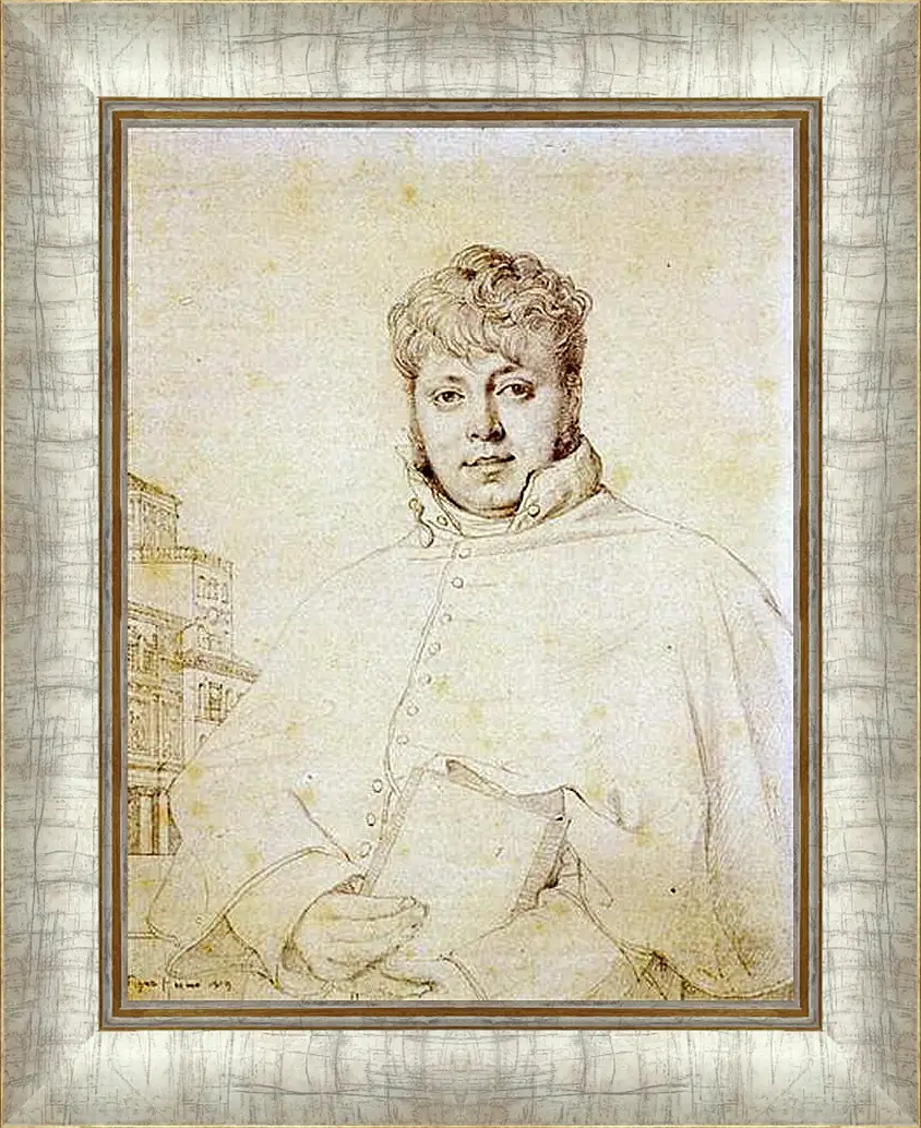 Картина в раме - Portrait of Auguste Jean Marie Guenepin. Жан Огюст Доминик Энгр
