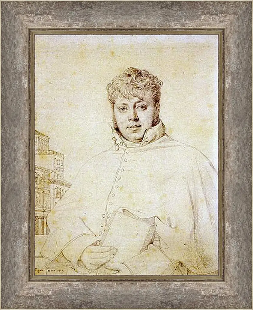 Картина в раме - Portrait of Auguste Jean Marie Guenepin. Жан Огюст Доминик Энгр