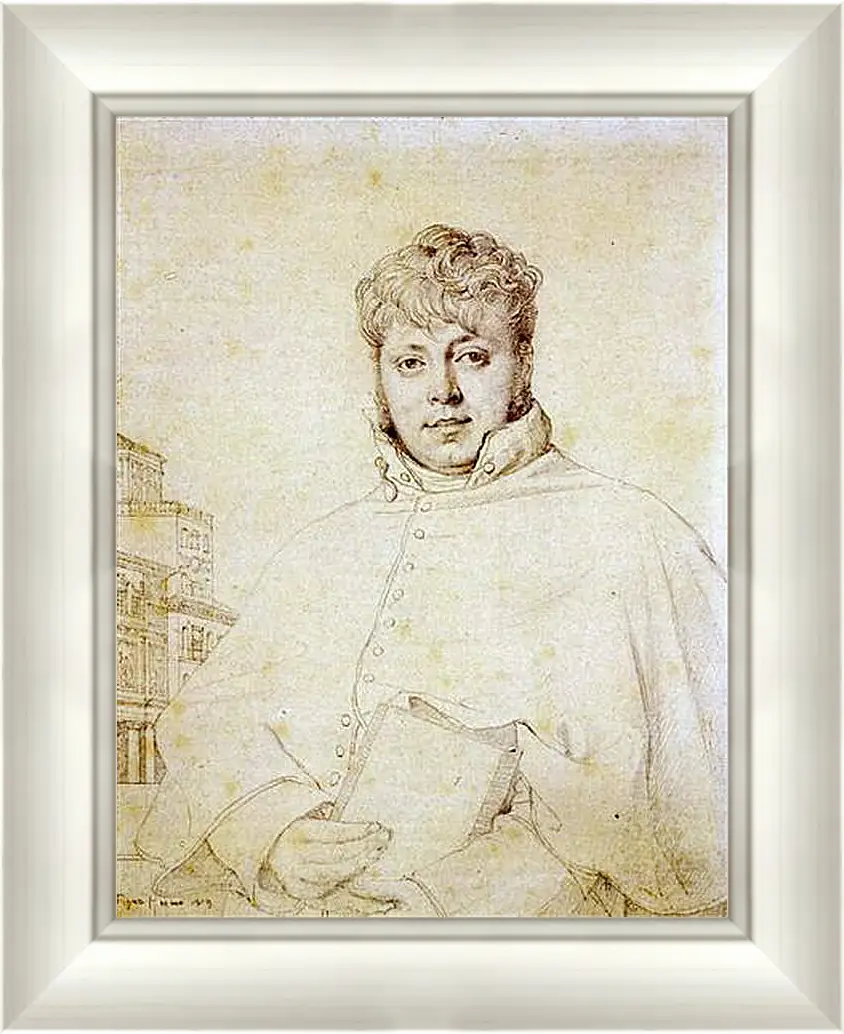 Картина в раме - Portrait of Auguste Jean Marie Guenepin. Жан Огюст Доминик Энгр