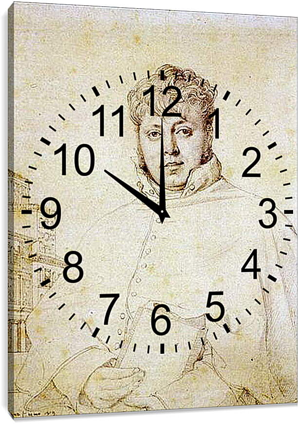 Часы картина - Portrait of Auguste Jean Marie Guenepin. Жан Огюст Доминик Энгр
