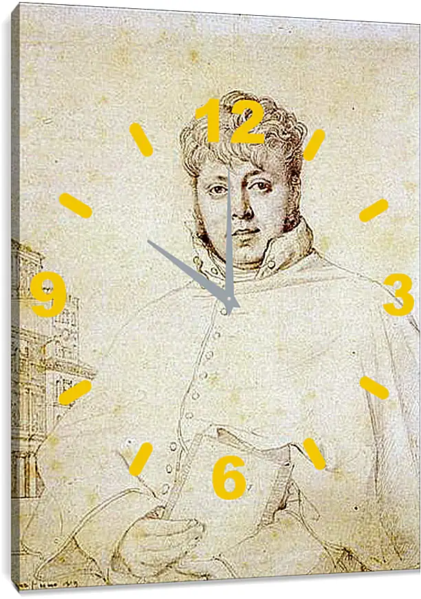 Часы картина - Portrait of Auguste Jean Marie Guenepin. Жан Огюст Доминик Энгр
