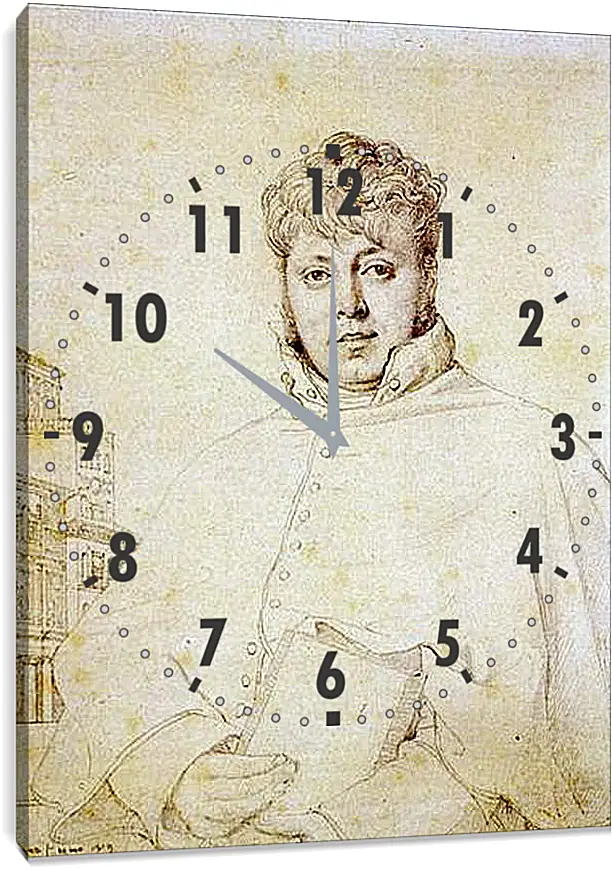 Часы картина - Portrait of Auguste Jean Marie Guenepin. Жан Огюст Доминик Энгр