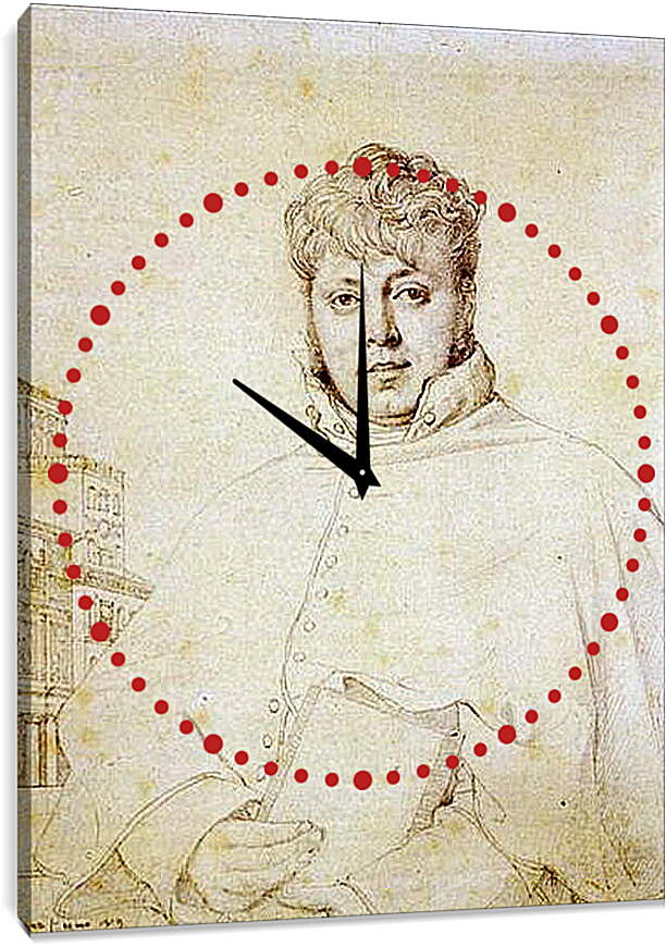Часы картина - Portrait of Auguste Jean Marie Guenepin. Жан Огюст Доминик Энгр
