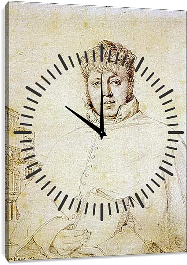 Часы картина - Portrait of Auguste Jean Marie Guenepin. Жан Огюст Доминик Энгр