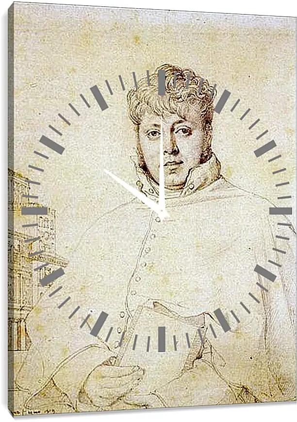 Часы картина - Portrait of Auguste Jean Marie Guenepin. Жан Огюст Доминик Энгр