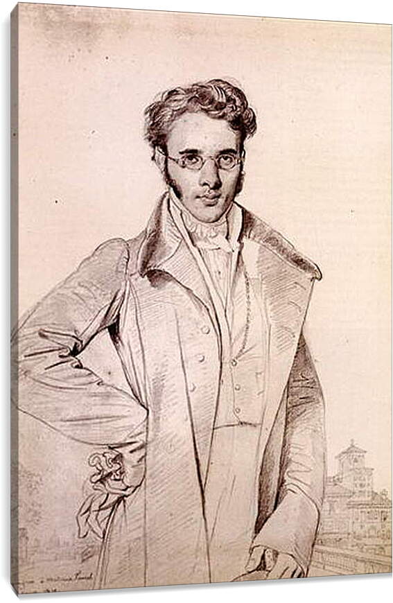 Постер и плакат - Portrait of Andre Benoit Barreau, called Taurel. Жан Огюст Доминик Энгр
