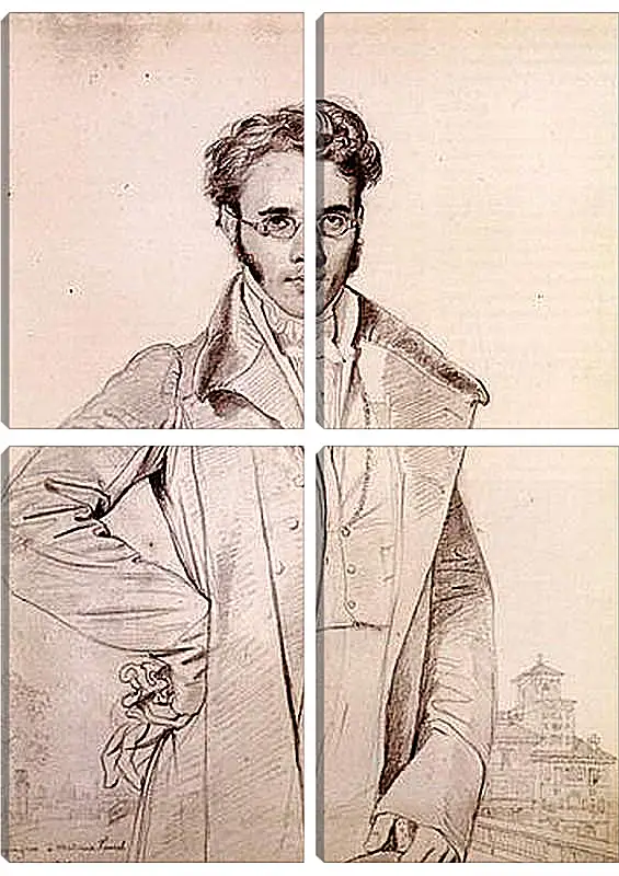 Модульная картина - Portrait of Andre Benoit Barreau, called Taurel. Жан Огюст Доминик Энгр