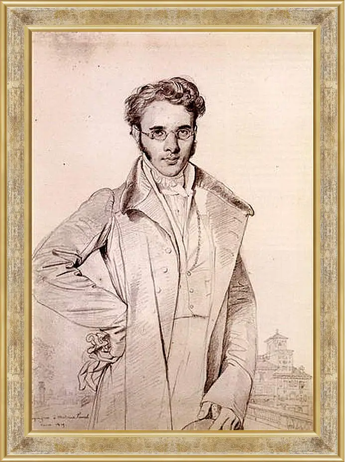 Картина в раме - Portrait of Andre Benoit Barreau, called Taurel. Жан Огюст Доминик Энгр