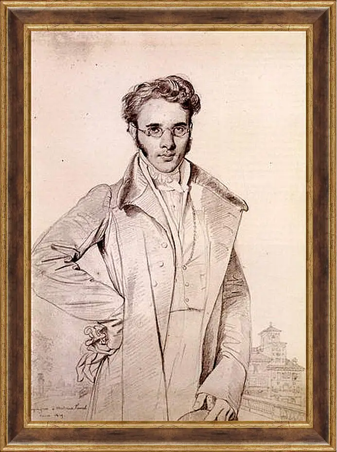 Картина в раме - Portrait of Andre Benoit Barreau, called Taurel. Жан Огюст Доминик Энгр
