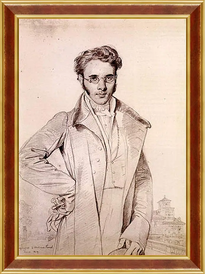 Картина в раме - Portrait of Andre Benoit Barreau, called Taurel. Жан Огюст Доминик Энгр