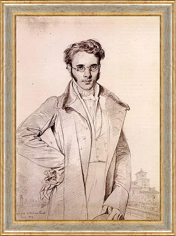 Картина в раме - Portrait of Andre Benoit Barreau, called Taurel. Жан Огюст Доминик Энгр