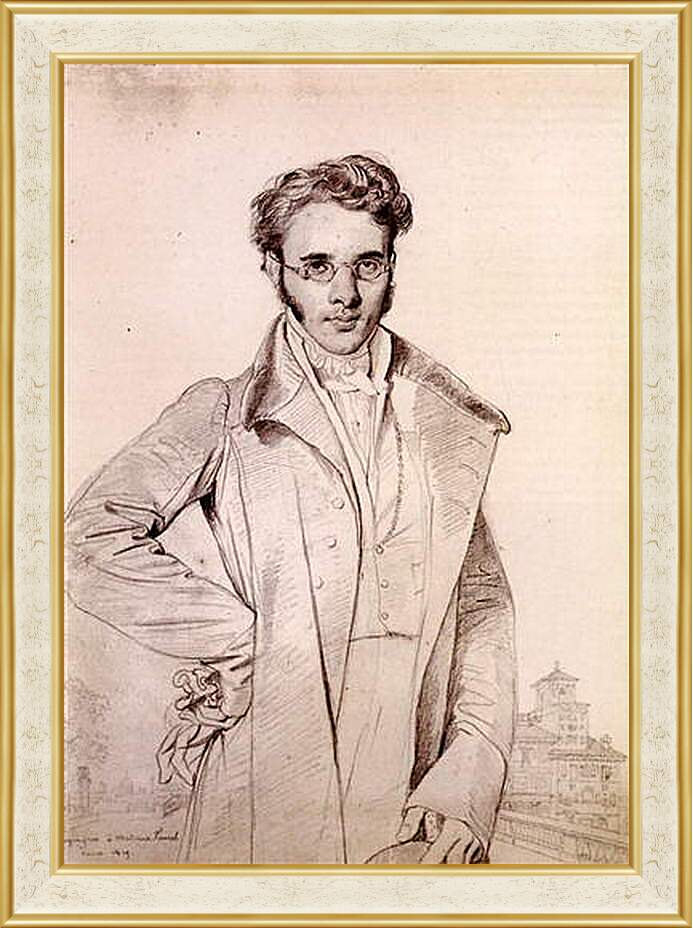 Картина в раме - Portrait of Andre Benoit Barreau, called Taurel. Жан Огюст Доминик Энгр
