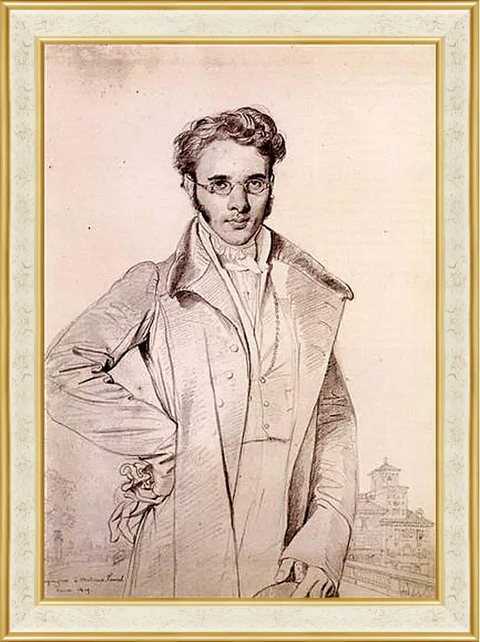 Картина в раме - Portrait of Andre Benoit Barreau, called Taurel. Жан Огюст Доминик Энгр
