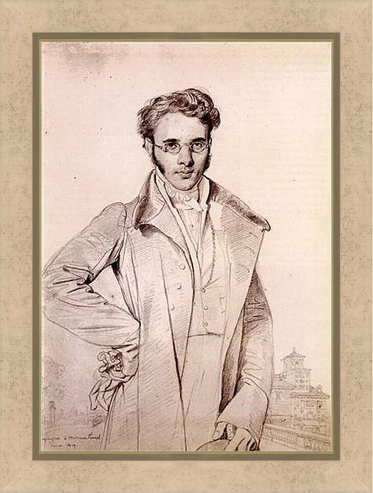 Картина в раме - Portrait of Andre Benoit Barreau, called Taurel. Жан Огюст Доминик Энгр
