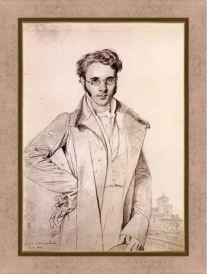 Картина в раме - Portrait of Andre Benoit Barreau, called Taurel. Жан Огюст Доминик Энгр