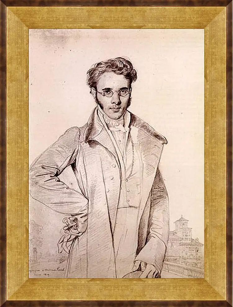 Картина в раме - Portrait of Andre Benoit Barreau, called Taurel. Жан Огюст Доминик Энгр