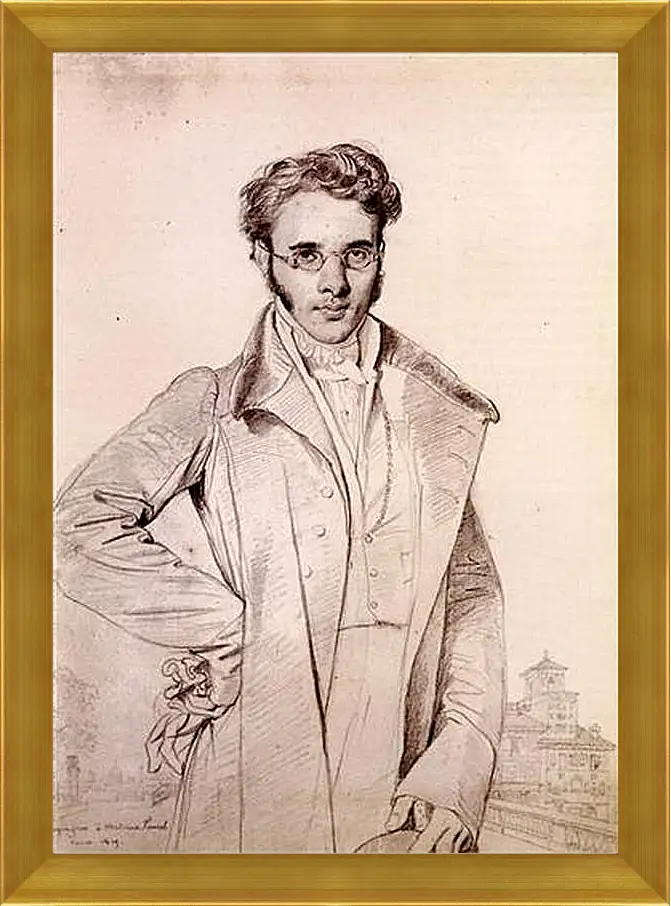 Картина в раме - Portrait of Andre Benoit Barreau, called Taurel. Жан Огюст Доминик Энгр