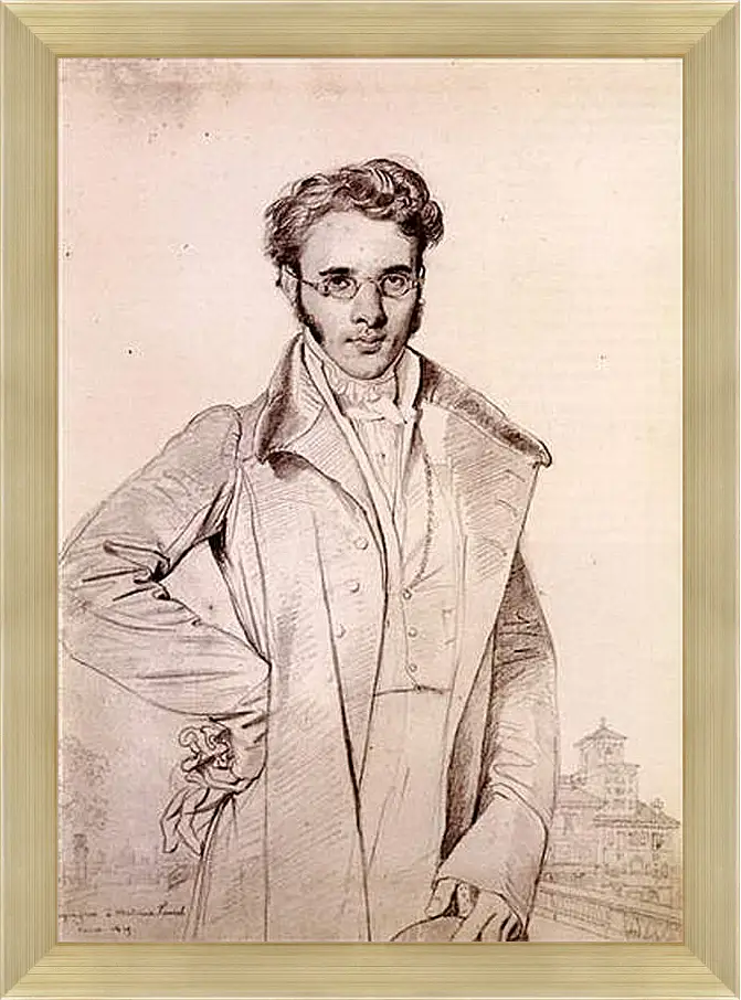 Картина в раме - Portrait of Andre Benoit Barreau, called Taurel. Жан Огюст Доминик Энгр