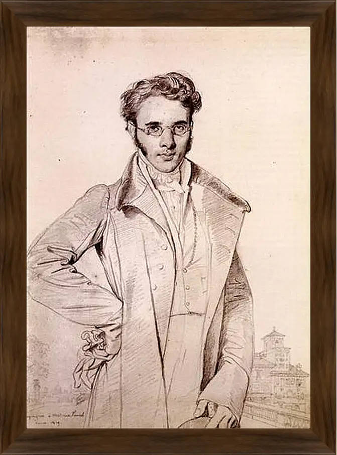 Картина в раме - Portrait of Andre Benoit Barreau, called Taurel. Жан Огюст Доминик Энгр