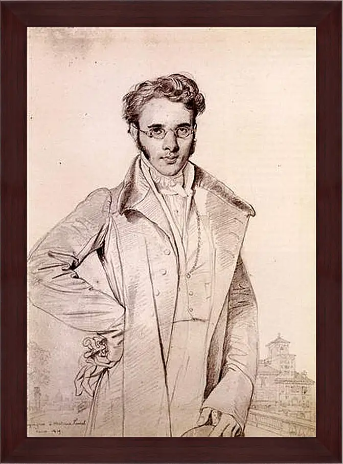 Картина в раме - Portrait of Andre Benoit Barreau, called Taurel. Жан Огюст Доминик Энгр
