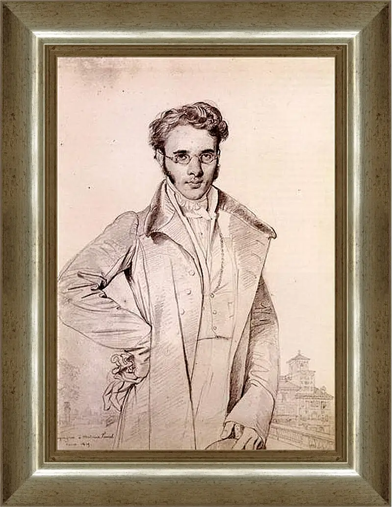 Картина в раме - Portrait of Andre Benoit Barreau, called Taurel. Жан Огюст Доминик Энгр
