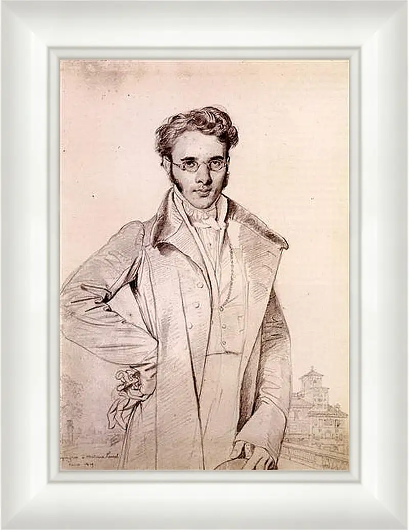 Картина в раме - Portrait of Andre Benoit Barreau, called Taurel. Жан Огюст Доминик Энгр
