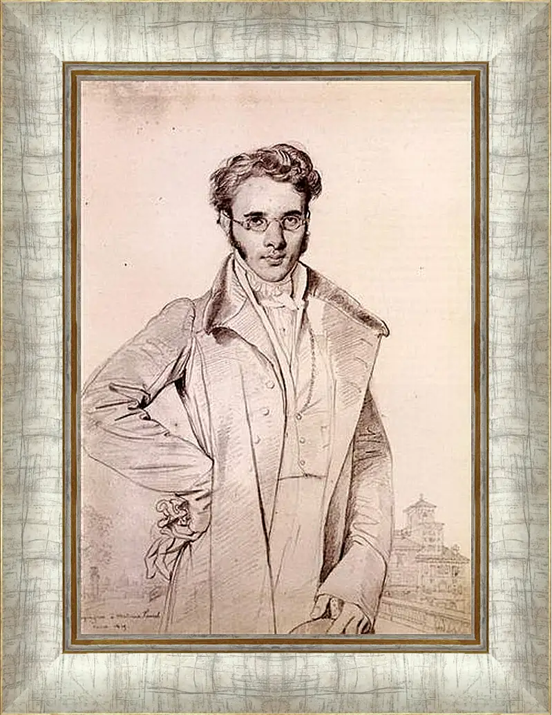 Картина в раме - Portrait of Andre Benoit Barreau, called Taurel. Жан Огюст Доминик Энгр
