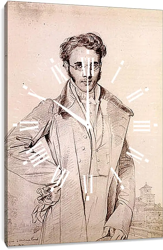 Часы картина - Portrait of Andre Benoit Barreau, called Taurel. Жан Огюст Доминик Энгр