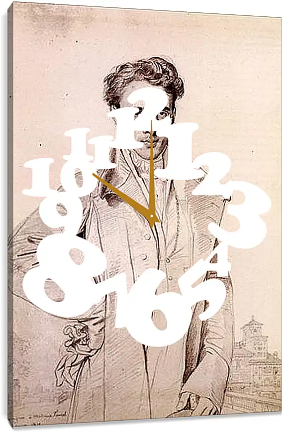 Часы картина - Portrait of Andre Benoit Barreau, called Taurel. Жан Огюст Доминик Энгр
